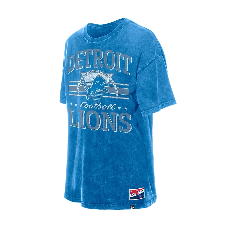 Women's New Era Blue Detroit Lions Throwback Oversized T-Shirt