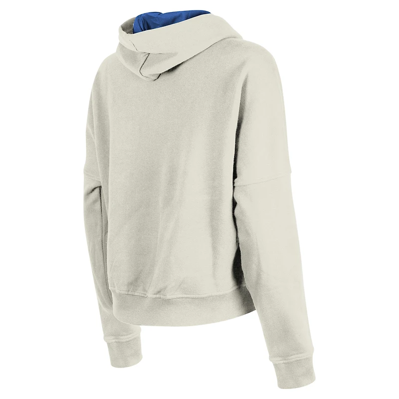 Women's New Era Cream Detroit Lions 3rd Down Historic Pullover Hoodie