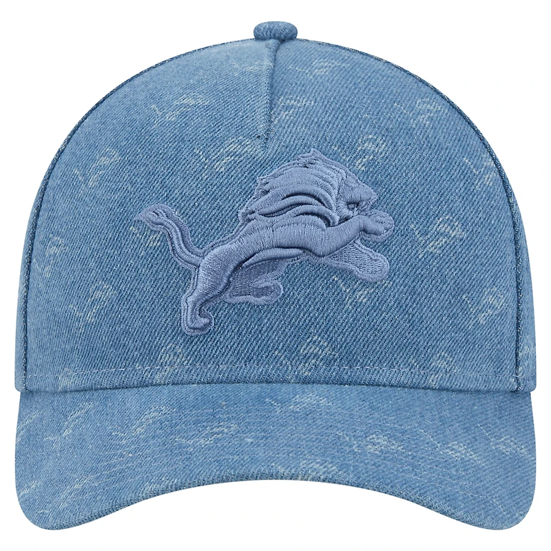 Women's New Era  Denim Detroit Lions A-Frame 9FORTY Adjustable Hat