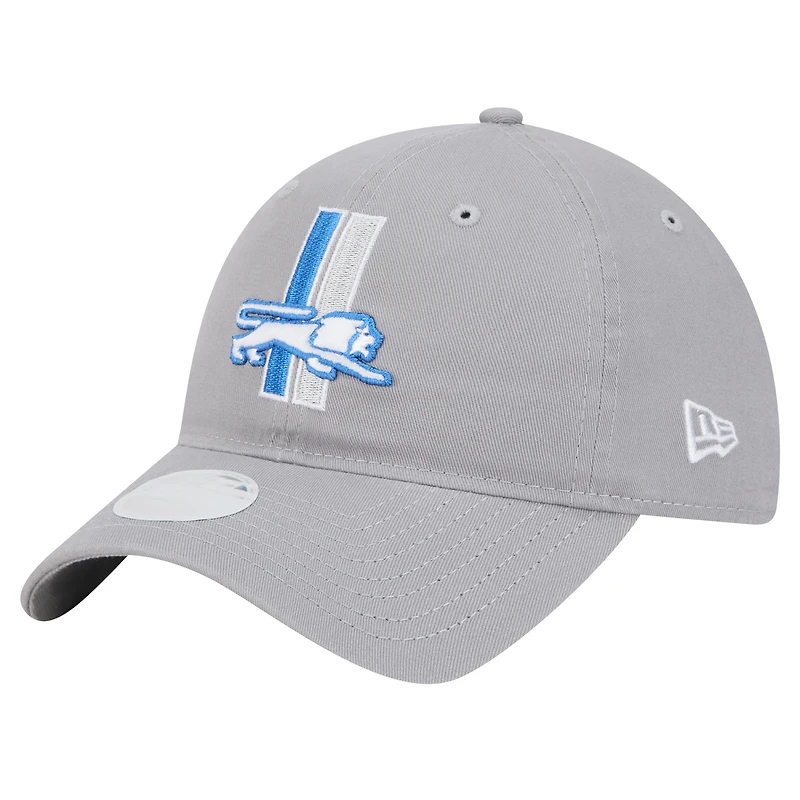Casquette ajustable Main 9TWENTY Detroit Lions de New Era pour femme, gris