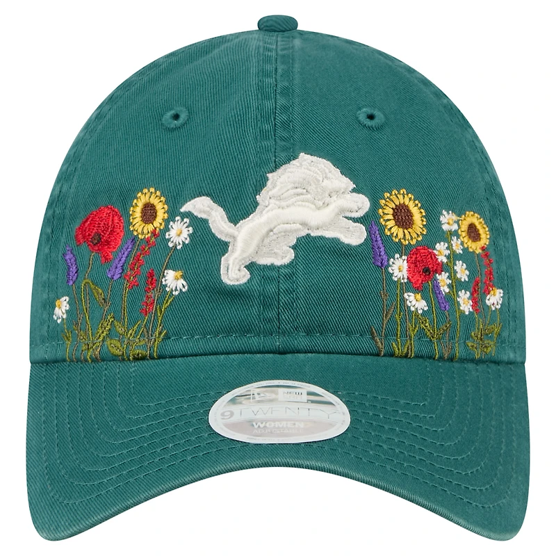 Women's New Era Green Detroit Lions Wildflower 9TWENTY Adjustable Hat