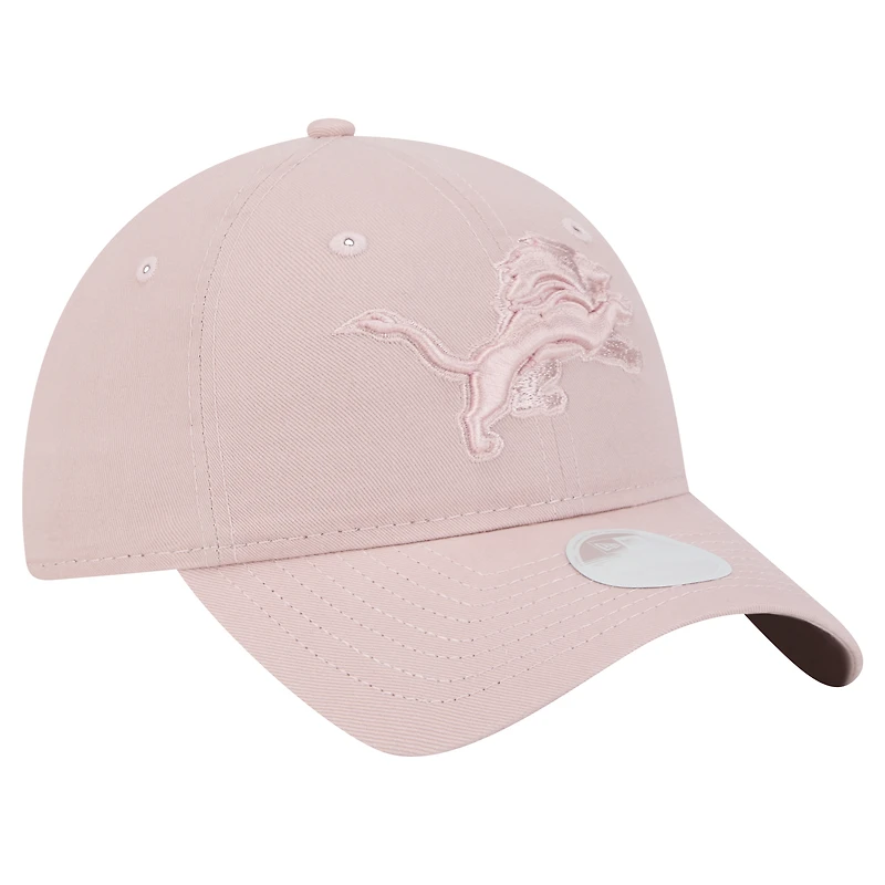 Casquette ajustable Main 9TWENTY Detroit Lions rose clair New Era pour femme