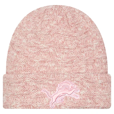 Women's New Era Pink Detroit Lions Metallic Cuffed Knit Hat