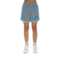 Women's New Era Silver/Blue Detroit Lions Sport Classics Mesh Shorts