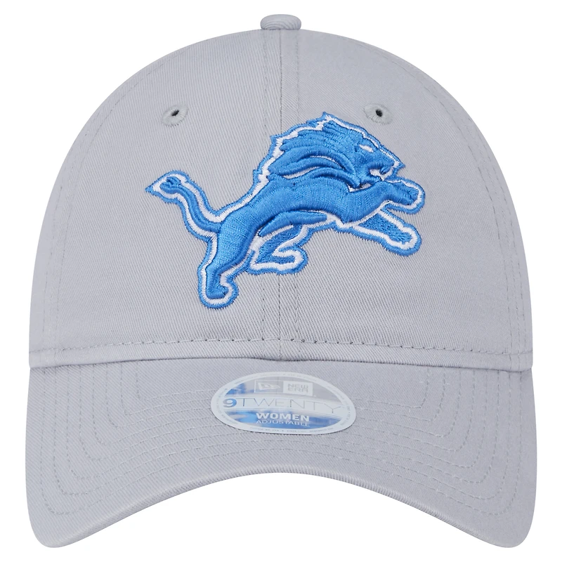 Casquette ajustable Main Core Classic 2.0 9TWENTY pour femme New Era Silver Detroit Lions