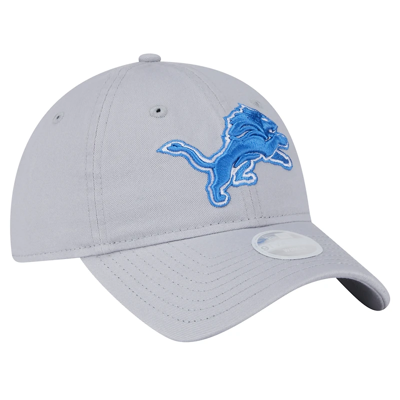 Casquette ajustable Main Core Classic 2.0 9TWENTY pour femme New Era Silver Detroit Lions