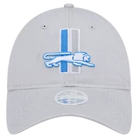 Women's New Era  Silver Detroit Lions Throwback Main Core Classic 2.0 9TWENTY Adjustable Hat