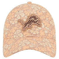 Women's New Era  Tan Detroit Lions Floral 9TWENTY Adjustable Hat