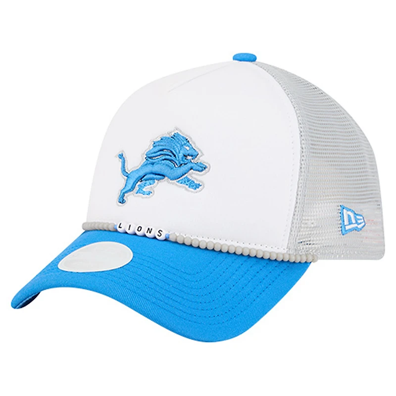 Women's New Era White/Blue Detroit Lions Friendship Bracelet 9FORTY Adjustable Hat