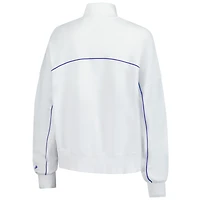 Sweat-shirt fonctionnel à fermeture éclair quart de tour pour femme New Era Detroit Lions, blanc
