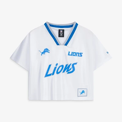 Women's New Era White Detroit Lions Sport Classics Boxy Cropped Fashion Jersey