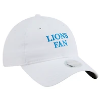 Casquette ajustable 9TWENTY blanche pour femme des Detroit Lions de New Era
