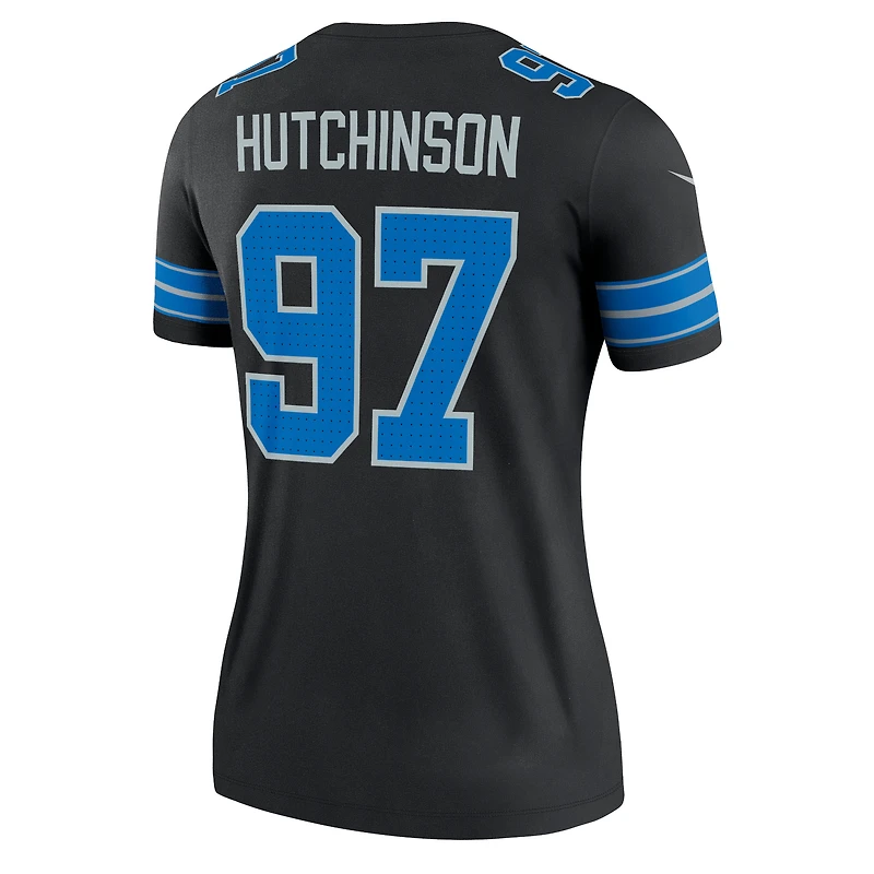 Haut de performance pour femme Nike Aidan Hutchinson noir Detroit Lions Alternate Legend Player