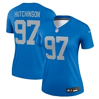 Haut de Performance Nike Alternate Legend Player bleu pour femme des Detroit Lions Aidan Hutchinson