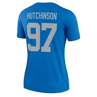 Haut de Performance Nike Alternate Legend Player bleu pour femme des Detroit Lions Aidan Hutchinson