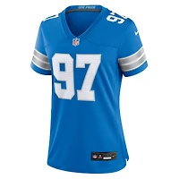 Maillot de match Nike Aidan Hutchinson des Detroit Lions pour femme, bleu, bleu
