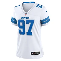 Maillot de match Nike Aidan Hutchinson des Detroit Lions blanc pour femme
