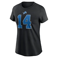T-shirt avec nom et numéro de joueur des Detroit Lions Nike Amon-Ra St. Brown noir pour femme