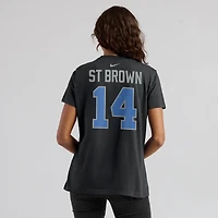 T-shirt avec nom et numéro de joueur des Detroit Lions Nike Amon-Ra St. Brown noir pour femme
