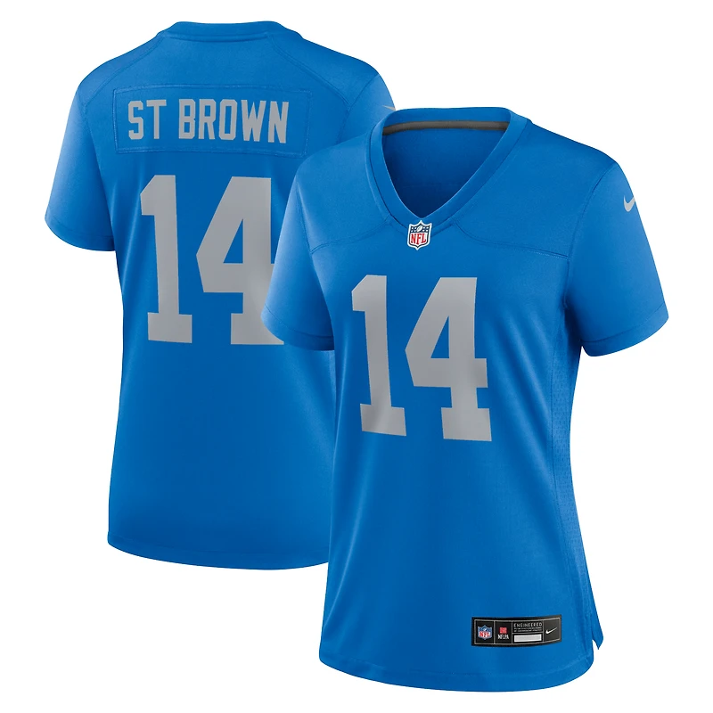 Maillot de match alternatif Nike Amon-Ra St. Brown bleu Detroit Lions pour femme