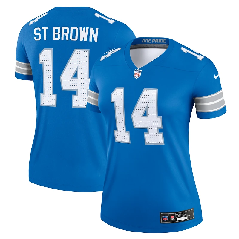 Haut de performance Nike Amon-Ra St. pour femme, marron et bleu, légende des Lions Detroit