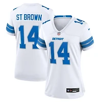 Maillot de match blanc Nike Amon-Ra St. Brown des Detroit Lions pour femme