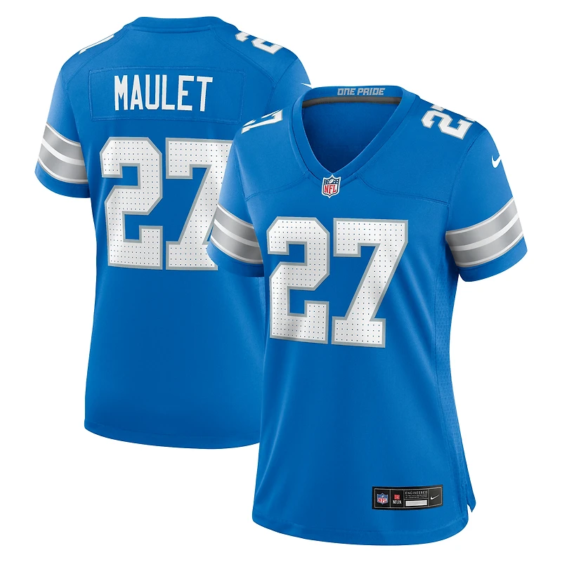 Women's Nike Arthur Maulet  Blue Detroit Lions Team Game Jersey