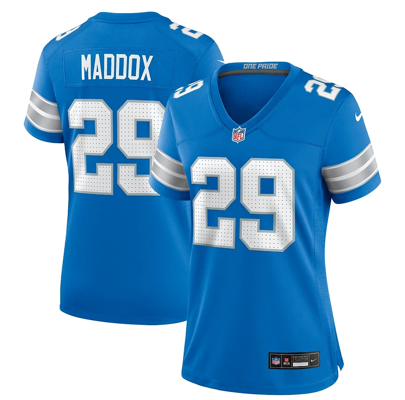 Maillot Nike Avonte Maddox bleu pour femme des Lions de Détroit