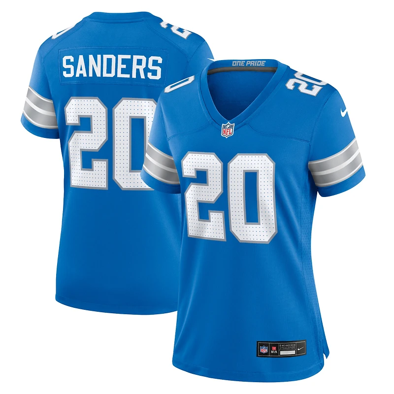 Maillot de match joueur retraité Nike Barry Sanders des Detroit Lions pour femme, bleu