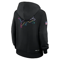 Women's Nike Black Detroit Lions 2025 NFL Crucial Catch Sideline Standard Issue Dri-FIT Hoodie
