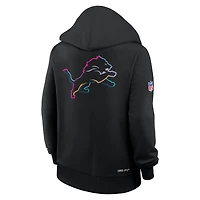Women's Nike Black Detroit Lions 2025 NFL Crucial Catch Sideline Standard Issue Dri-FIT Hoodie