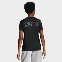 T-shirt Nike noir Detroit Lions 2025 NFL Crucial Catch Tri-Blend Dri-FIT pour femme