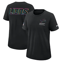 Women's Nike Black Detroit Lions 2025 NFL Crucial Catch Tri-Blend Dri-FIT T-Shirt