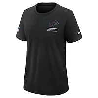 T-shirt Nike noir Detroit Lions 2025 NFL Crucial Catch Tri-Blend Dri-FIT pour femme