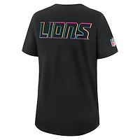 T-shirt Nike noir Detroit Lions 2025 NFL Crucial Catch Tri-Blend Dri-FIT pour femme