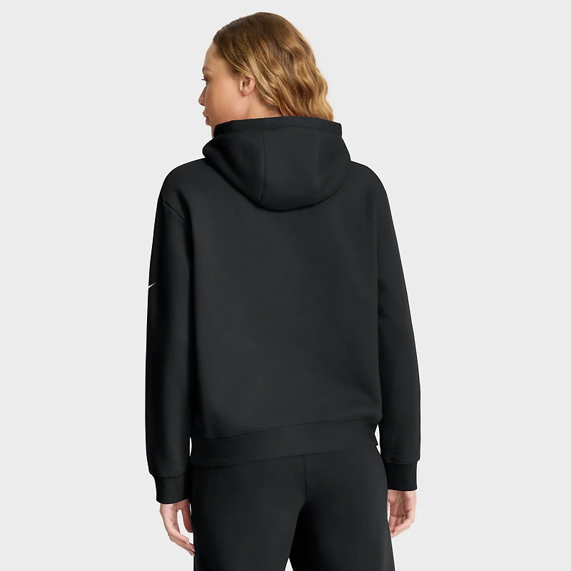 Sweat à capuche en molleton noir Nike Detroit Lions Club pour femme