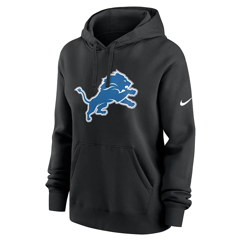 Women's Nike Black Detroit Lions Club Fleece Pullover Hoodie