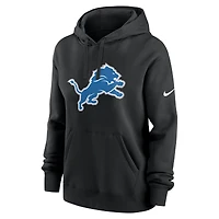 Women's Nike Black Detroit Lions Club Fleece Pullover Hoodie