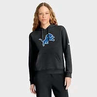 Women's Nike Black Detroit Lions Club Logo Pullover Hoodie