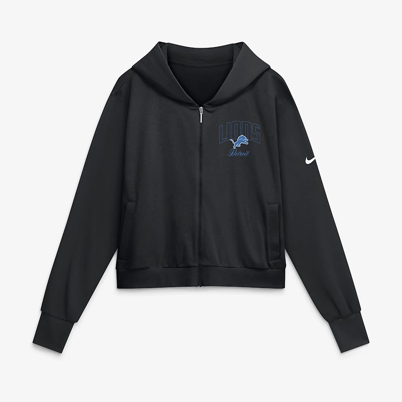 Women's Nike Black Detroit Lions Primetime Full-Zip Hoodie