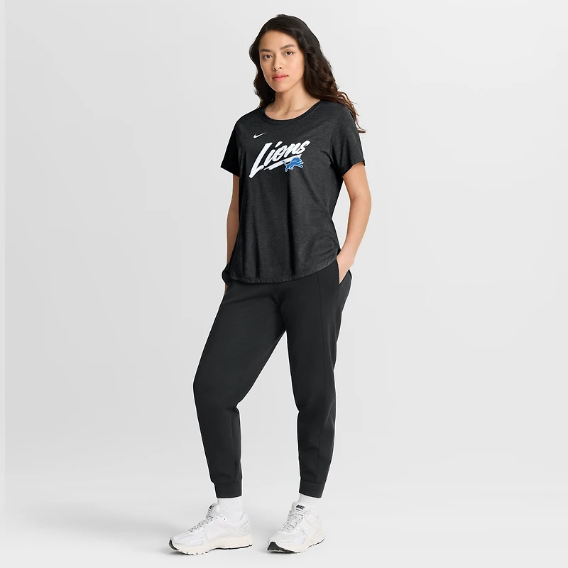 T-shirt Nike noir Detroit Lions Primetime pour femme