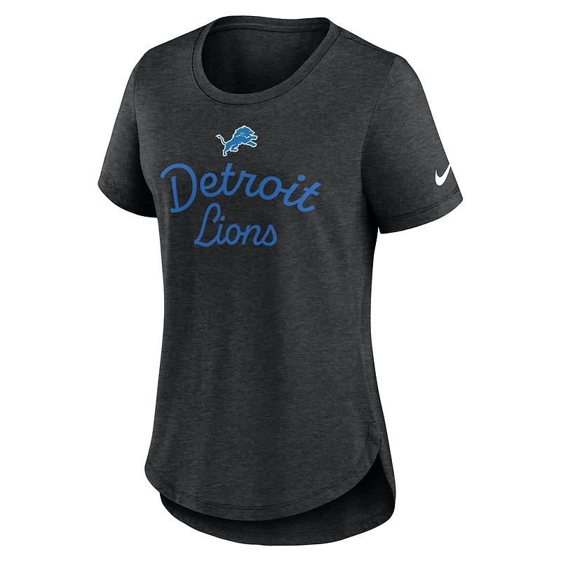 T-shirt Nike noir à trois bandes Detroit Lions pour femme