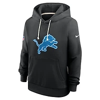 Women's Nike Black Detroit Lions Throwback Sideline Standard Issue Dri-FIT Hoodie