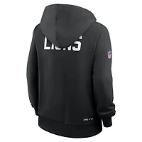 Women's Nike Black Detroit Lions Throwback Sideline Standard Issue Dri-FIT Hoodie