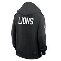 Women's Nike Black Detroit Lions Throwback Sideline Standard Issue Dri-FIT Hoodie