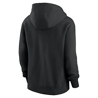 Women's Nike Black Detroit Lions Wordmark Club Fleece Pullover Hoodie