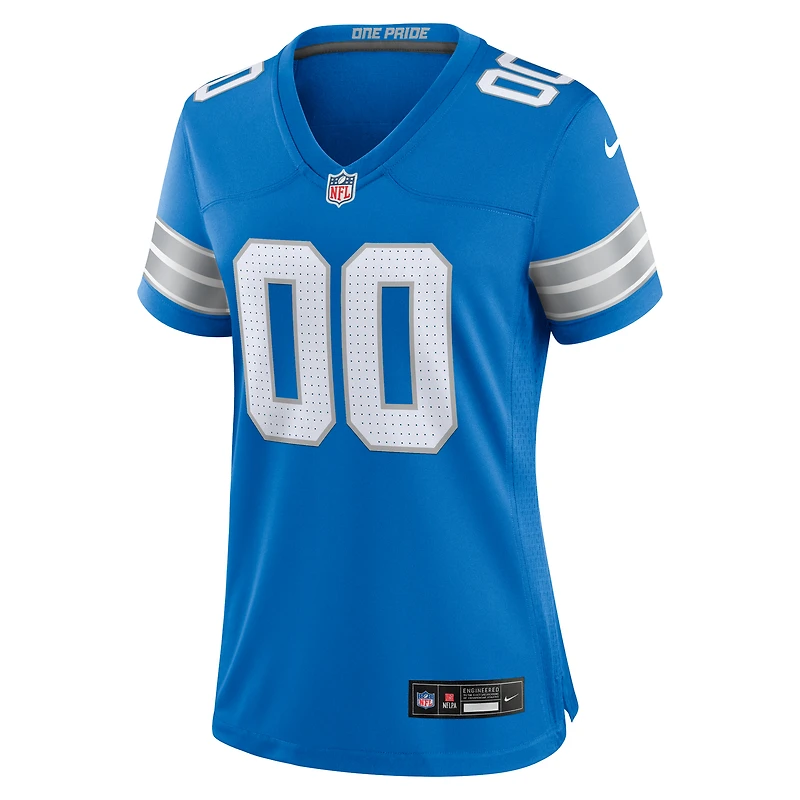 Maillot de match personnalisé Nike bleu Detroit Lions pour femme