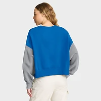 Sweat-shirt oversize à blocs de couleurs bleus des Lions Detroit Nike pour femme