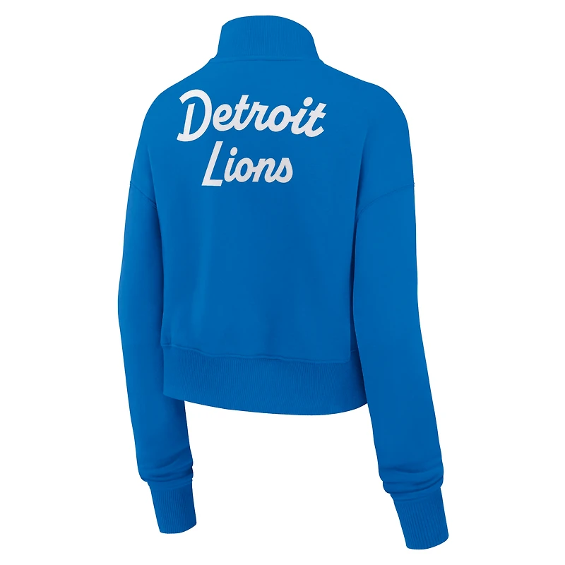 Women's Nike Blue Detroit Lions Phoenix Fleece Quarter-Zip Sweatshirt