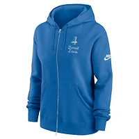 Women's Nike Blue Detroit Lions Phoenix Rewind Full-Zip Hoodie